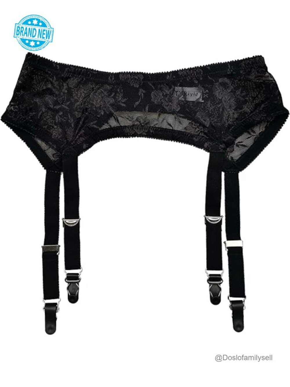 Vintage Metal Clips Garter Belt with Wide Straps for Stockings